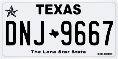 TX license plate DNJ9667