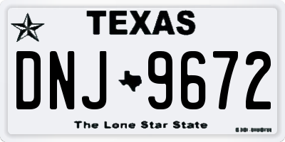 TX license plate DNJ9672