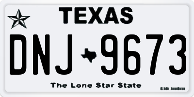TX license plate DNJ9673