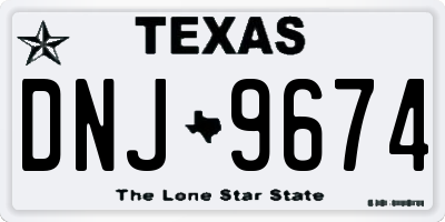 TX license plate DNJ9674