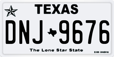 TX license plate DNJ9676