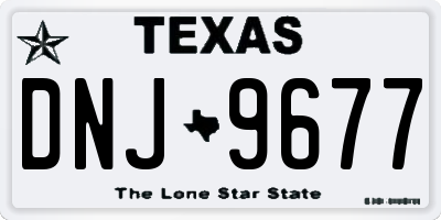 TX license plate DNJ9677