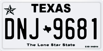 TX license plate DNJ9681