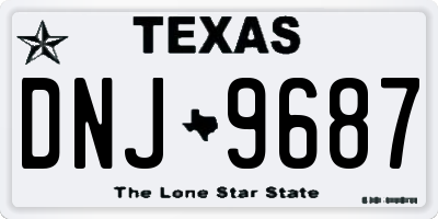 TX license plate DNJ9687