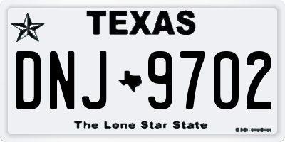 TX license plate DNJ9702