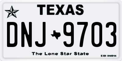 TX license plate DNJ9703