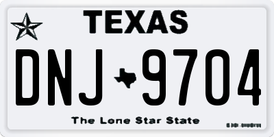 TX license plate DNJ9704