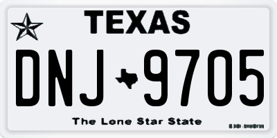 TX license plate DNJ9705