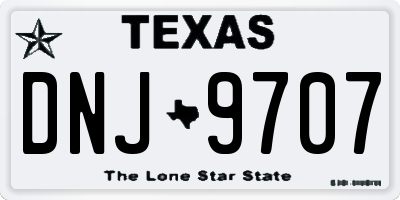TX license plate DNJ9707
