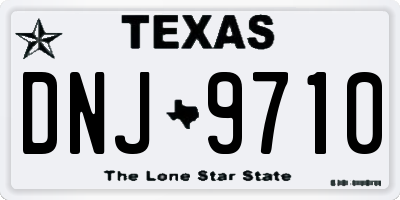 TX license plate DNJ9710