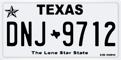 TX license plate DNJ9712