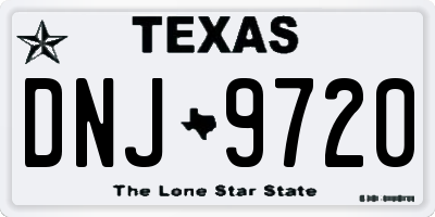 TX license plate DNJ9720