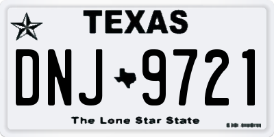 TX license plate DNJ9721