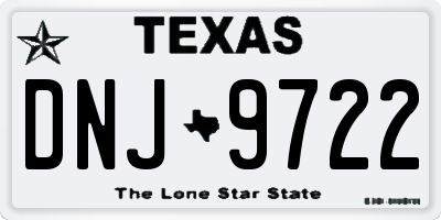 TX license plate DNJ9722