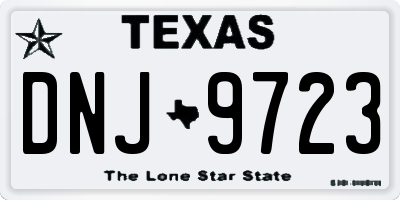 TX license plate DNJ9723
