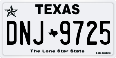 TX license plate DNJ9725