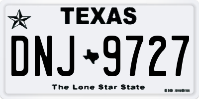 TX license plate DNJ9727