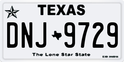 TX license plate DNJ9729