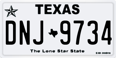 TX license plate DNJ9734