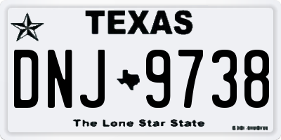TX license plate DNJ9738