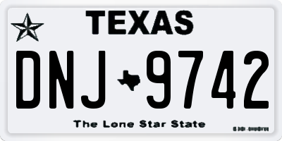 TX license plate DNJ9742
