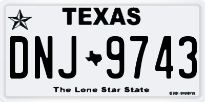 TX license plate DNJ9743