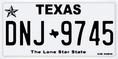 TX license plate DNJ9745