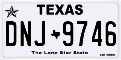 TX license plate DNJ9746