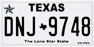 TX license plate DNJ9748