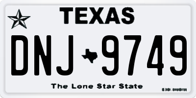 TX license plate DNJ9749