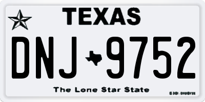 TX license plate DNJ9752