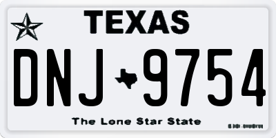 TX license plate DNJ9754