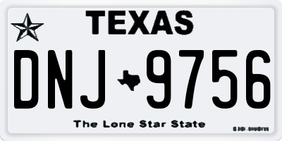 TX license plate DNJ9756