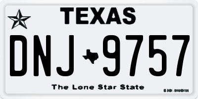 TX license plate DNJ9757