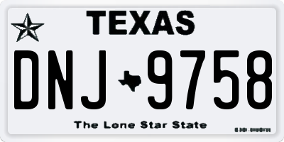 TX license plate DNJ9758
