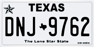 TX license plate DNJ9762