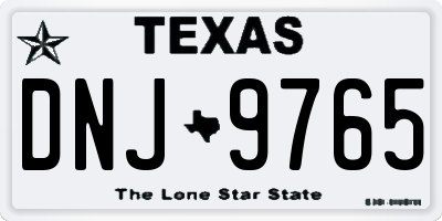 TX license plate DNJ9765