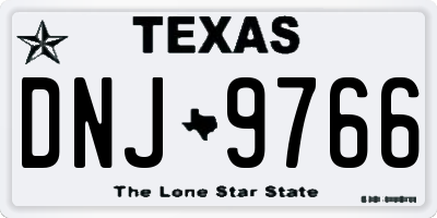 TX license plate DNJ9766
