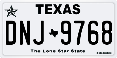 TX license plate DNJ9768