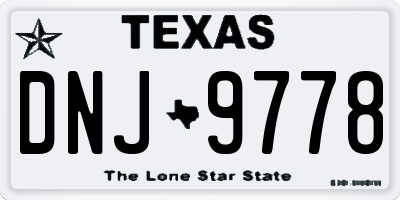 TX license plate DNJ9778