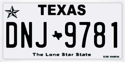 TX license plate DNJ9781