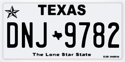 TX license plate DNJ9782