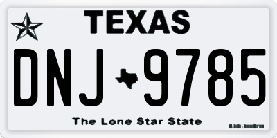 TX license plate DNJ9785