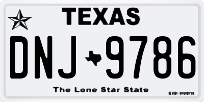 TX license plate DNJ9786