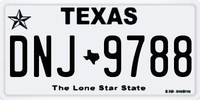 TX license plate DNJ9788