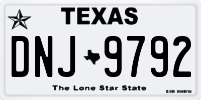 TX license plate DNJ9792