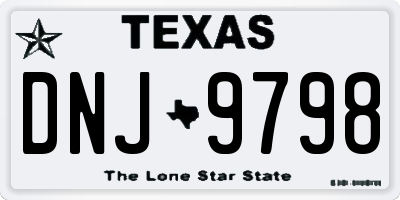 TX license plate DNJ9798