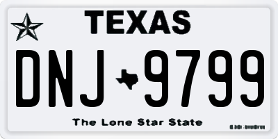 TX license plate DNJ9799