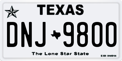 TX license plate DNJ9800
