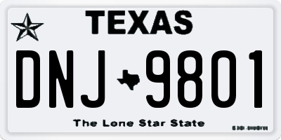 TX license plate DNJ9801